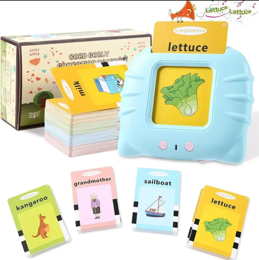 EDUCATION TOYS SIGHT WORDS GAMES TALKING FLASH CARDS LEARNING ENGLISH MACHINE ELECTRONIC BOOK FOR KIDS INTERACTIVE ACTIVITY GIFT